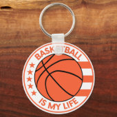 バスケットボールは私の人生だ。スポーツ選手のギフトアイディア キーホルダー (正面)