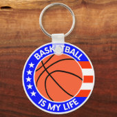 バスケットボールは私の人生だ。スポーツ選手のギフトアイディア キーホルダー (正面)