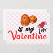 バスケットボールは私の選手のためのバレンタイン シーズンカード (正面/裏面)