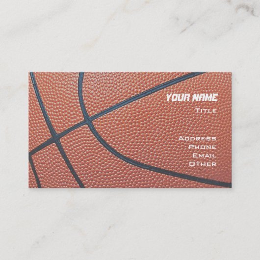 バスケットボールは、白、青いたがの網_textured_red 名刺 (正面)