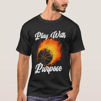 バスケットボールやる気を起こさせるの励ましバスケ遊ットボール Tシャツ