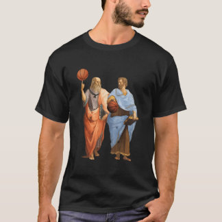 バスケットボールをするアリストテレスとプラトンの哲学マ Tシャツ