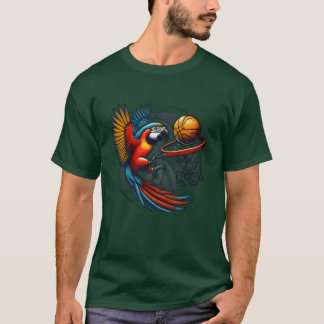 バスケットボールをするオウム 趣味 スポーツ 鳥 楽しい Tシャツ