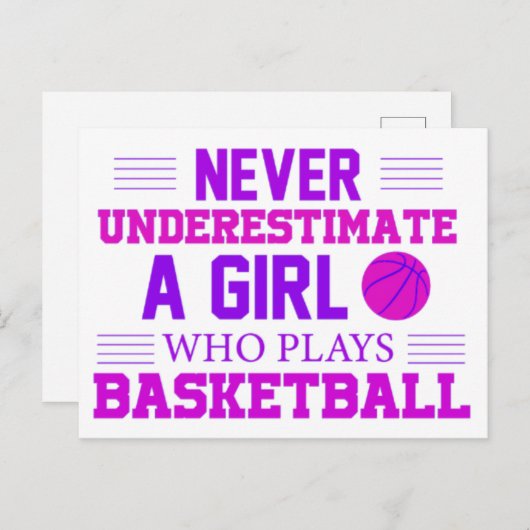 バスケットボールをする女の子を決して過小評価しな遊いこと ポストカード (正面/裏面)
