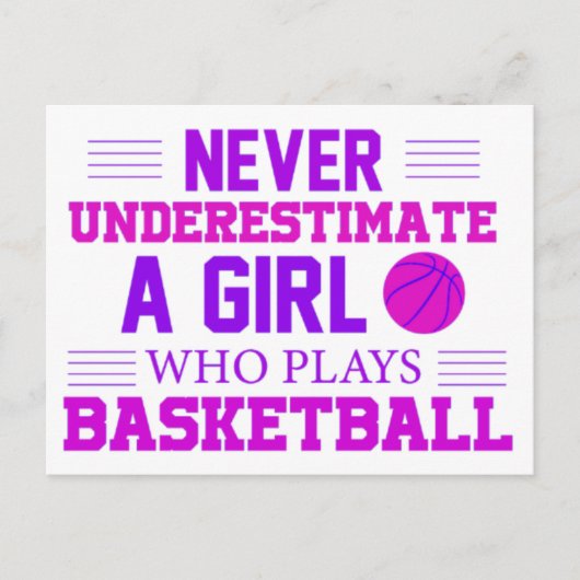 バスケットボールをする女の子を決して過小評価しな遊いこと ポストカード (正面)