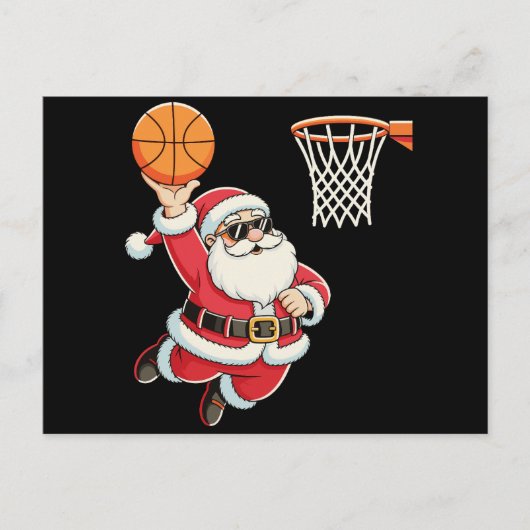 バスケットボールをダンクするサンタクロース クリスマス (正面)