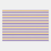 バスケットボールをテーマにしたパターンデザイン金ゴールド&パープル ラッピングペーパーシート (正面3)