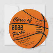 バスケットボールをテーマにした卒業式パーティー 招待状 (正面)