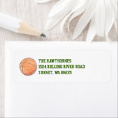 バスケットボールをテーマにした差出人住所ラベル ラベル (インサイチュ)