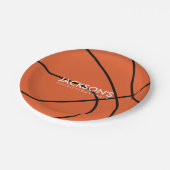 バスケットボールをテーマにした誕生日パーティー ペーパープレート (アングル)