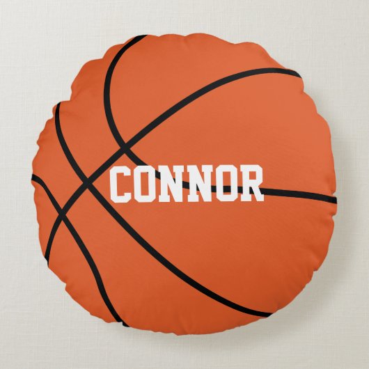 バスケットボールをテーマにした ラウンドクッション (正面)