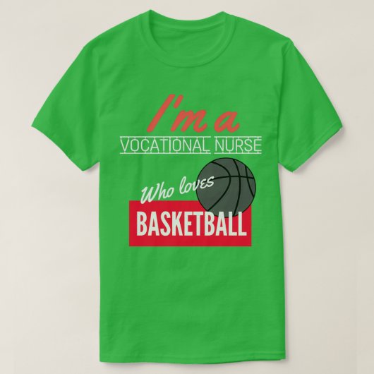 バスケットボールを愛する職業ナース Tシャツ (デザイン正面)