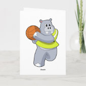 バスケットボールを持つカバのバスケットボール選手.PNG カード (裏面)