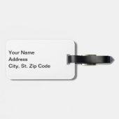 バスケットボールを赤、白、青にパーソナライズ ラゲッジタグ (裏面横)