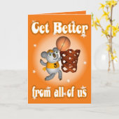 バスケットボールを遊んでいる漫画のコアラは健康なカードを得ます カード (黄色い花)