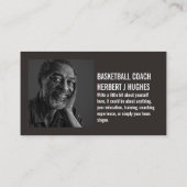 バスケットボールアイコン、バスケットボールプレーヤー、コーチ、写真 名刺 (裏面)