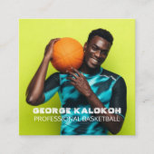 バスケットボールアスリートパーソナルトレーナーコーチ スクエア名刺 (正面)