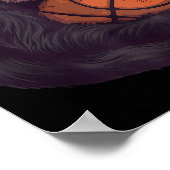 バスケットボールアニマルアートスケッチモンキーバスケットボールPl ポスター (角)