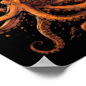 バスケットボールアニマルアートタコバスケ愛好家ドラ ポスター (角)