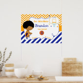 バスケットボールアフリカンアメリカン・ボーイ誕生日 ポスター (キッチン)