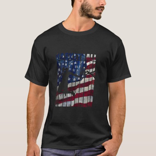バスケットボールアメリカヴィンテージアメリカ国旗 Tシャツ (正面)