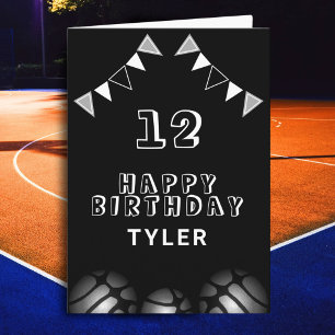 バスケットボールアンドフラッグススポーツ子供の誕生日 カード