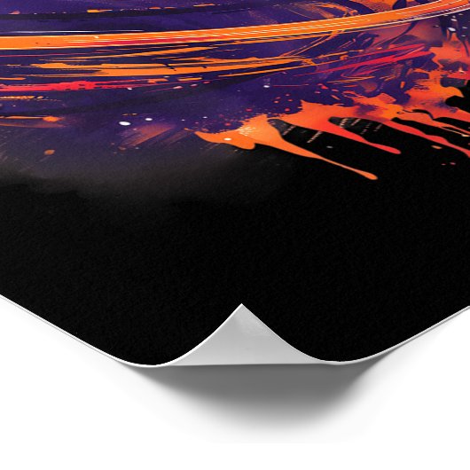 バスケットボールアートスケットボールラバープラネットウォーターコ ポスター (角)