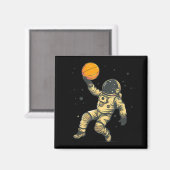 バスケットボールアートバスケットボールオーバー宇宙飛行士Bbal マグネット (正面/裏面)
