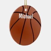 バスケットボールアートワークあなたの名前カスタム セラミックオーナメント (右)