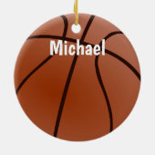 バスケットボールアートワークあなたの名前カスタム セラミックオーナメント (裏面)