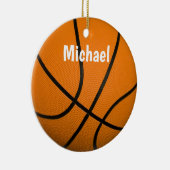 バスケットボールアートワークあなたの名前カスタム セラミックオーナメント (右)