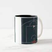 バスケットボールアートワーク ツートーンマグカップ (正面右)