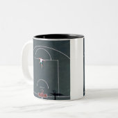 バスケットボールアートワーク ツートーンマグカップ (正面左)