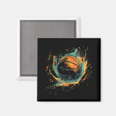 バスケットボールアートワークBasketball Lover Water Colorドラ マグネット (正面/裏面)