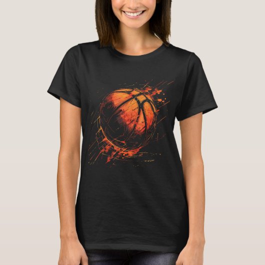 バスケットボールアートワークBasketball Lover Water Color Spl Tシャツ (正面)