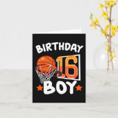 バスケットボールイム16歳16誕生日ボーイデコール カード (黄色い花)