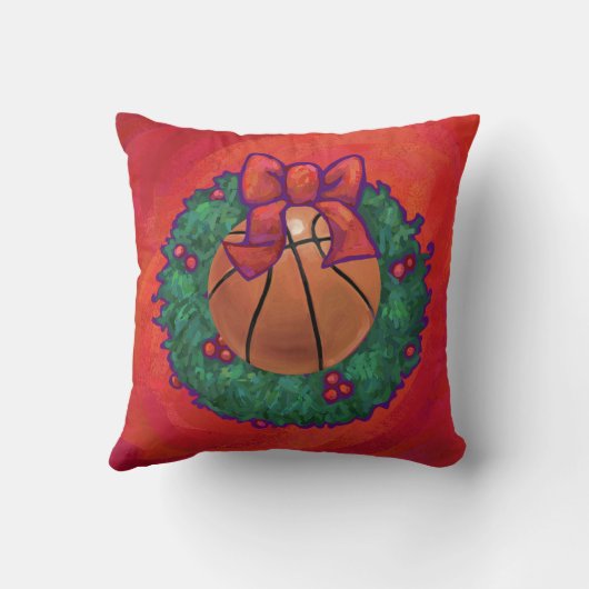 バスケットボールインサイドクリスマスリース クッション (裏面)