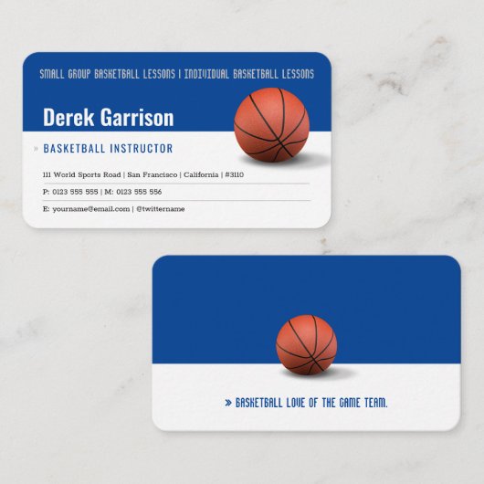 バスケットボールインストラクター |コーチ |トレーナービジネスC 名刺 (正面/裏面)