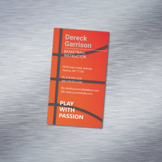 バスケットボールインストラクター |コーチ |トレーナー マグネット名刺 (インサイチュ)