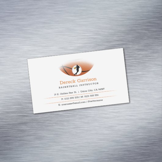 バスケットボールインストラクター |コーチ |トレーナー マグネット名刺 (インサイチュ)