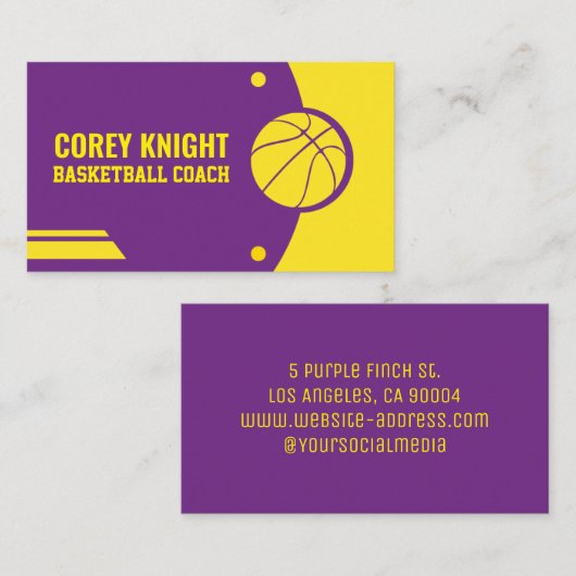 バスケットボールインストラクター – バスケットボールコーチ 名刺 (正面/裏面)