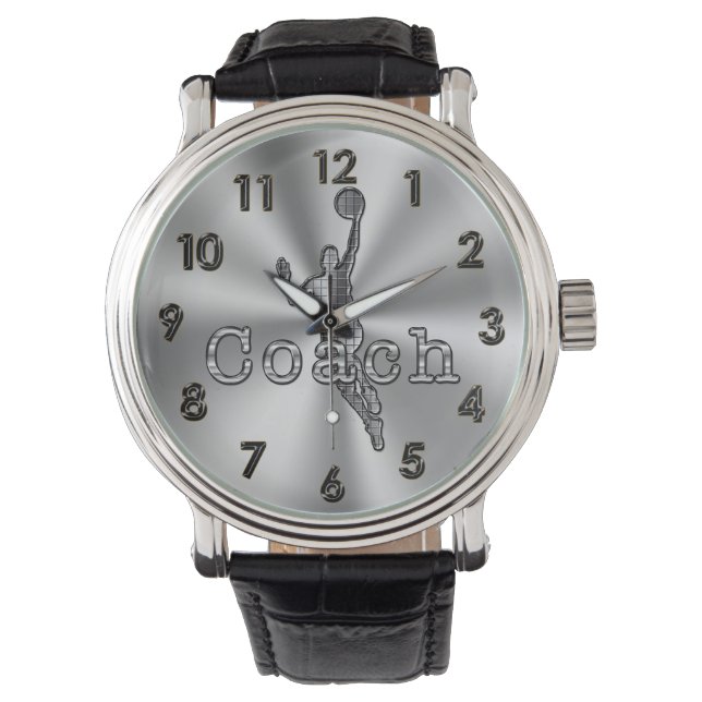 バスケットボールウォッチ、バスケットボールコーチ用ギフトアイディア 腕時計 (正面)