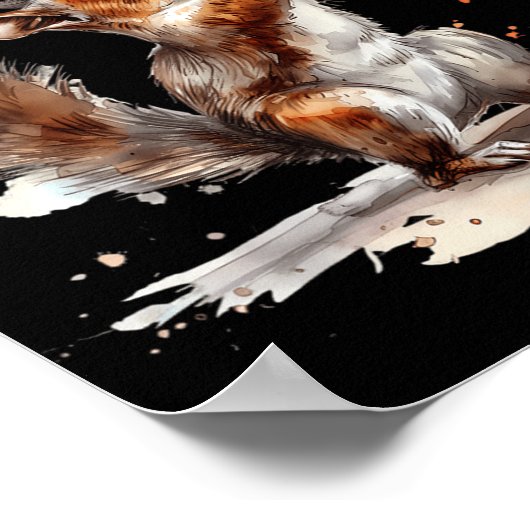 バスケットボールウォーターカラーリスBasketball Lover Bb ポスター (角)