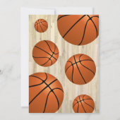 バスケットボールウッドフロアスポーツ子供の誕生日 招待状 (裏面)