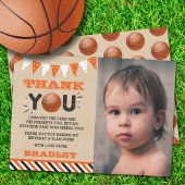 バスケットボールエイジ誕生日写真 サンキューカード