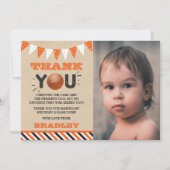 バスケットボールエイジ誕生日写真 サンキューカード (正面)