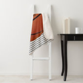 バスケットボールオンストライプデザインシェルパブランケット シェルパブランケット (インサイチュ)