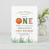 バスケットボールオーバードリブル1回目の誕生日パーティー 招待状 (スタンド正面)
