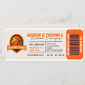 バスケットボールオールスター誕生日パーティーパス 招待状 (正面/裏面)