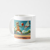 バスケットボールカエル右腕マグカップ コーヒーマグカップ (正面左)